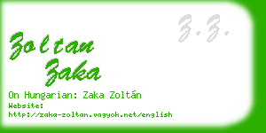 zoltan zaka business card